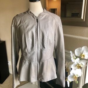 EUC Mossimo Faux Moto/Peplum Leather Jacket